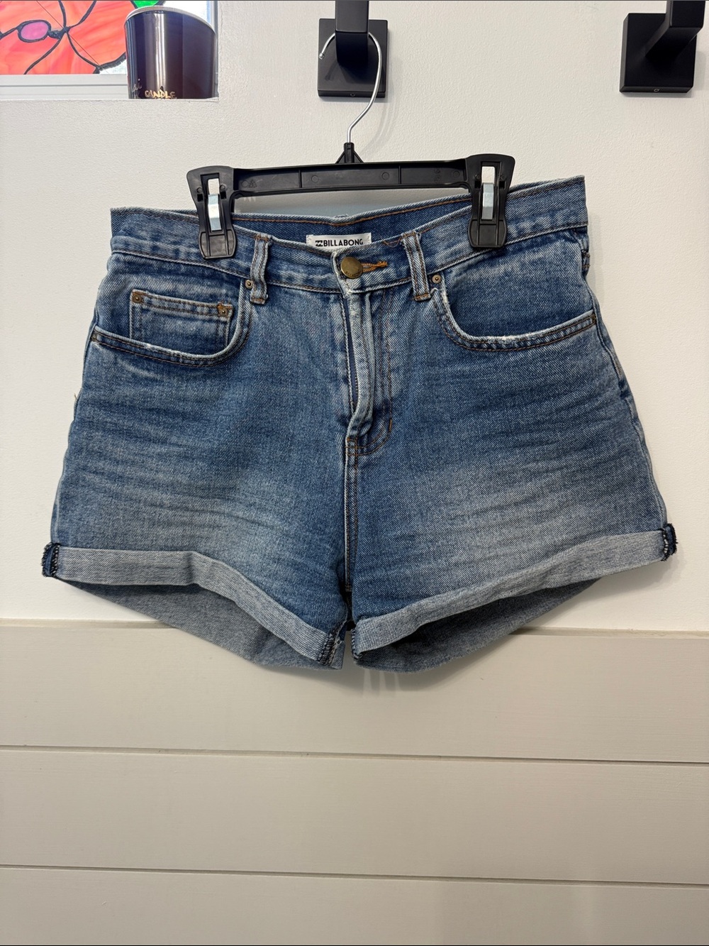 Billabong Blue Rolled-Hem Denim Shorts